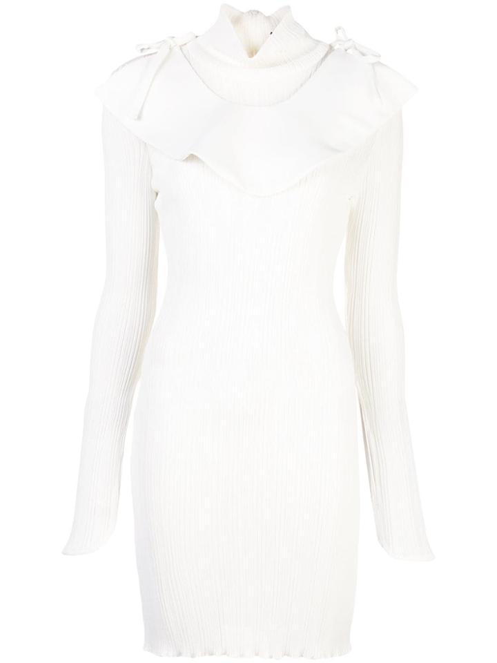 Ellery Knitted Bib Jumper Dress - White