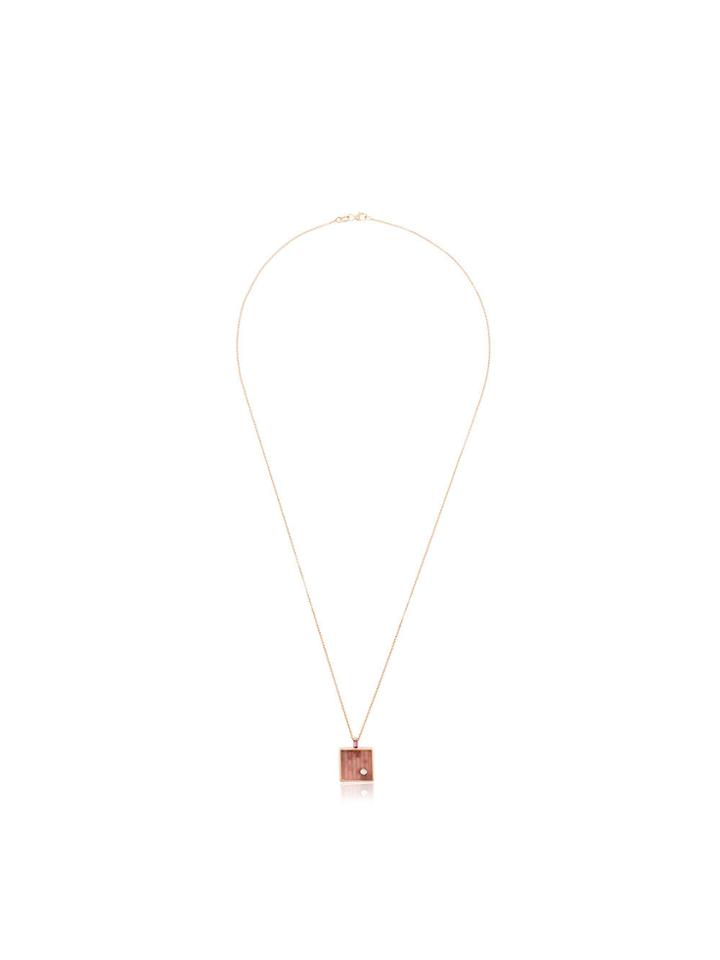 Retrouvai Mini Gold Karma Pendant With Diamond - Metallic