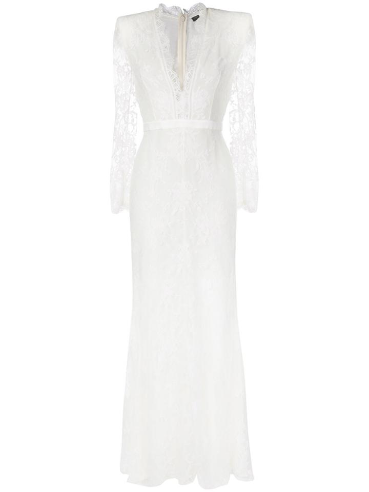 Alexander Mcqueen Lace Evening Dress - White