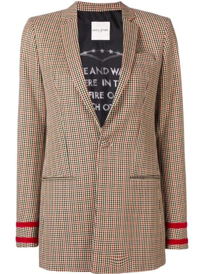 Each X Other Houndstooth Check Blazer - Nude & Neutrals