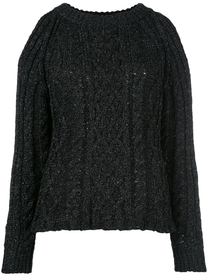 Nude Cable Knit Cut-out Jumper - Black