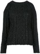 Nude Cable Knit Cut-out Jumper - Black