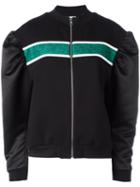Brognano Puff Sleeve Bomber Jacket, Women's, Size: 40, Black, Cotton/polyester