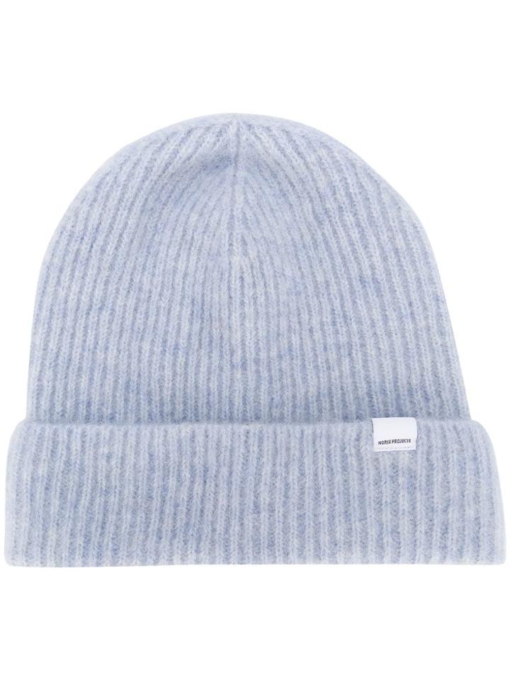 Norse Projects Ribbed Knit Beanie - Blue