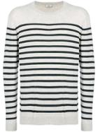 Closed Striped Sweater - Grey