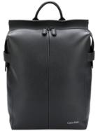 Calvin Klein Faux Leather Oversized Backpack - Black