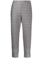 Issey Miyake Striped Cropped-length Trousers - Grey