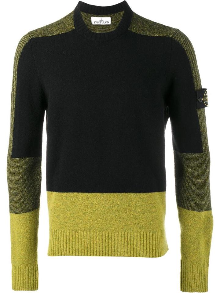 Stone Island Colour Block Jumper, Men's, Size: Large, Black, Polyamide/wool/acrylic/alpaca