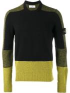 Stone Island Colour Block Jumper, Men's, Size: Large, Black, Polyamide/wool/acrylic/alpaca