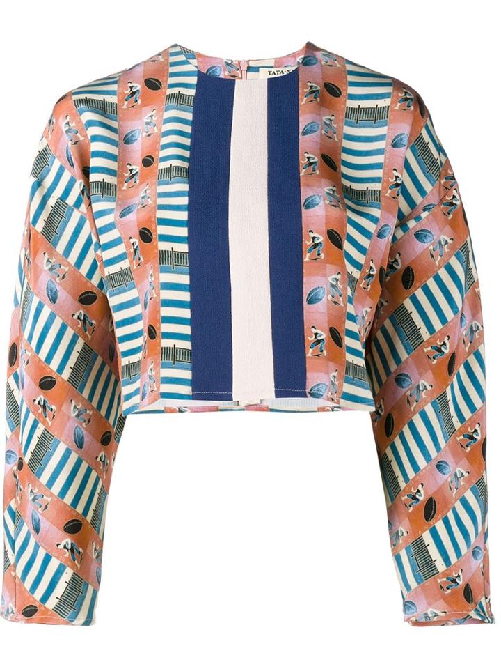 Tata Naka Printed Cropped Blouse