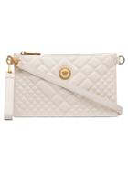 Versace Nude Medusa Quilted Leather Clutch Bag - Nude & Neutrals