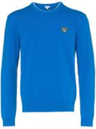 Kenzo Embroidered Tiger Cotton-blend Sweater - Blue