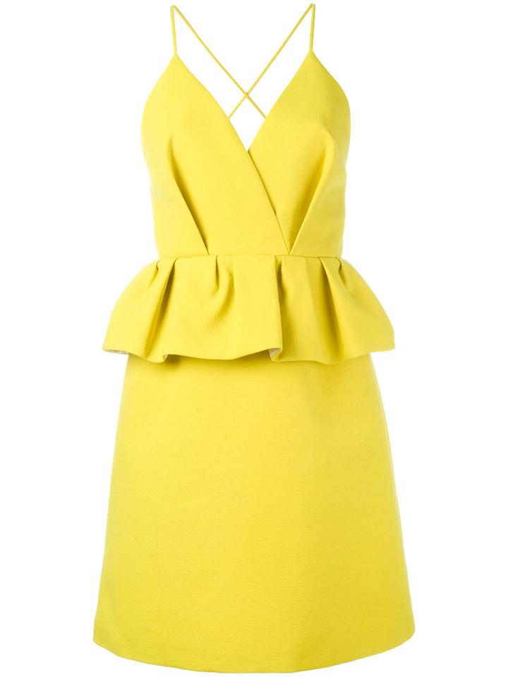 Delpozo Peplum Dress, Women's, Size: 36, Green, Cotton/viscose