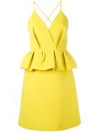 Delpozo Peplum Dress, Women's, Size: 36, Green, Cotton/viscose
