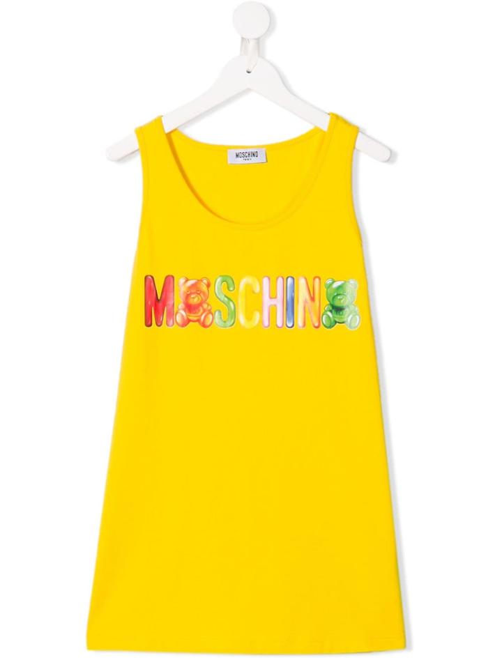 Moschino Kids Teen Logo Printed Tank Top - Yellow
