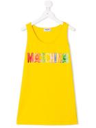 Moschino Kids Teen Logo Printed Tank Top - Yellow