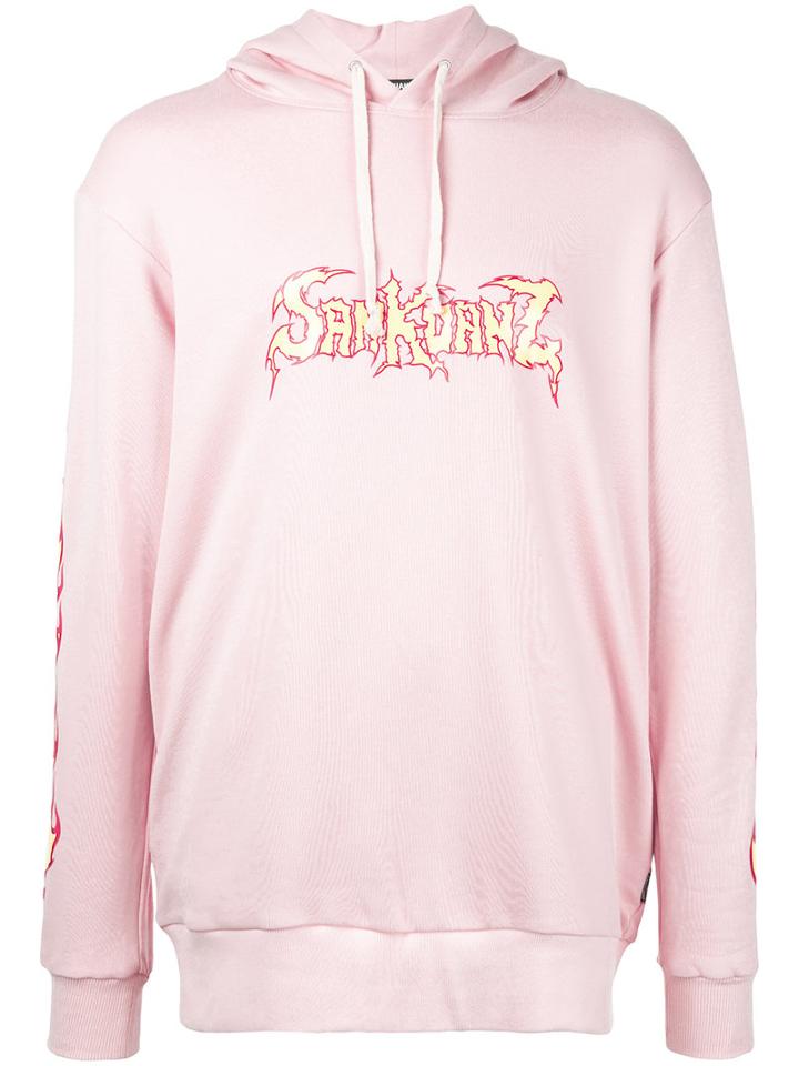 Sankuanz - Printed Hooded Sweatshirt - Men - Cotton - M, Pink/purple, Cotton