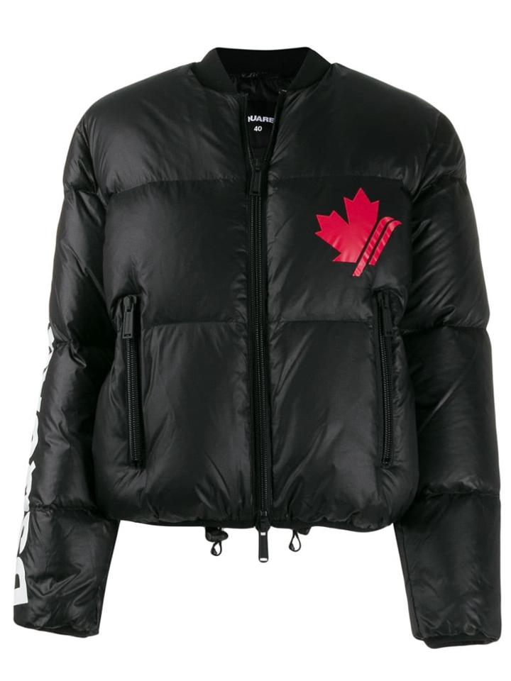 Dsquared2 Maple Leaf Padded Jacket - Black
