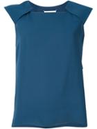 Maison Margiela Pleat Detail Tank Top, Women's, Size: 40, Blue, Polyester