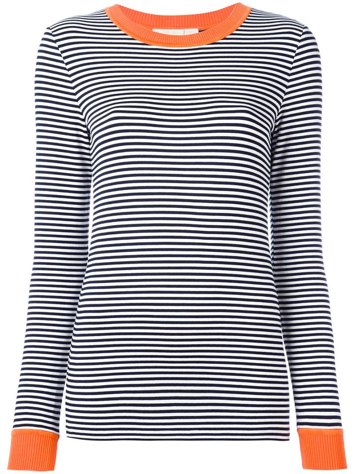 Michael Michael Kors Striped Jumper, Women's, Size: Medium, Blue, Viscose/spandex/elastane