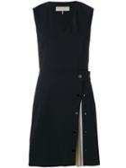 Emilio Pucci - Pleated Detail V-neck Dress - Women - Silk/spandex/elastane/virgin Wool - 46, Black, Silk/spandex/elastane/virgin Wool