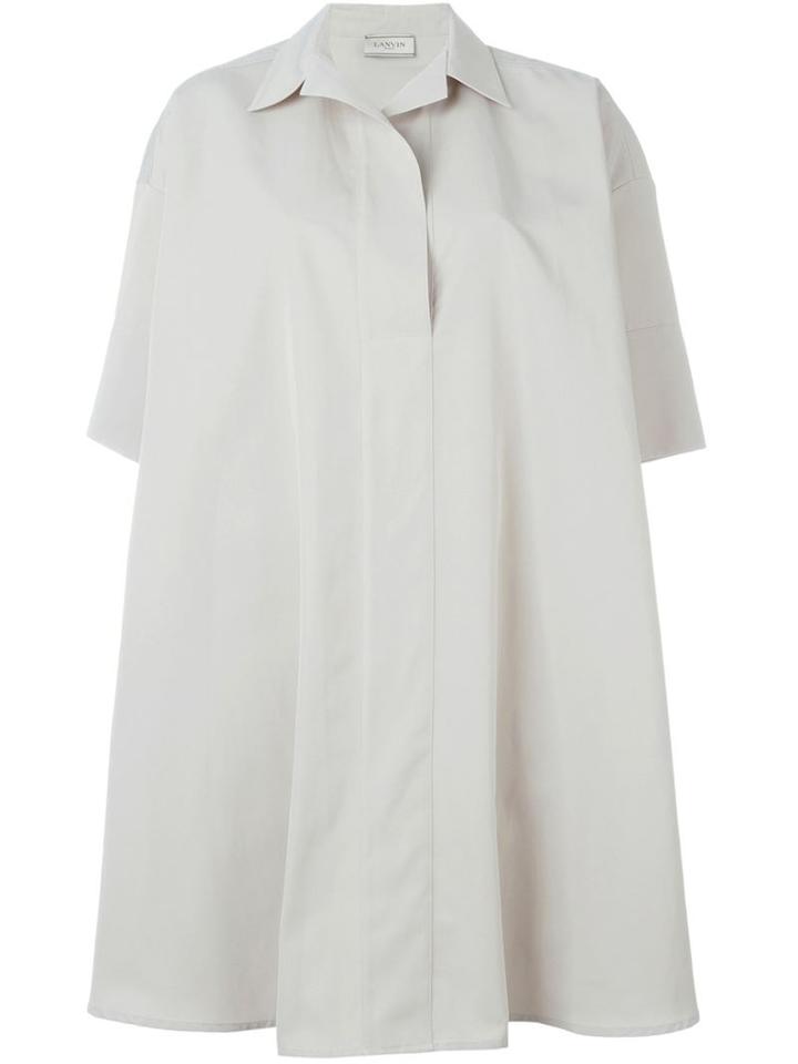 Lanvin Flared Shirt Dress, Women's, Size: 38, Nude/neutrals, Cotton/polyester