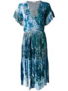 Masscob Marble Effect Wrap Dress - Blue