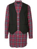 John Undercover Checked Waistcoat Shirt - Multicolour