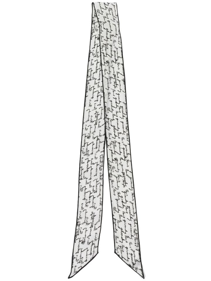 Givenchy Logo Embroidered Scarf - White