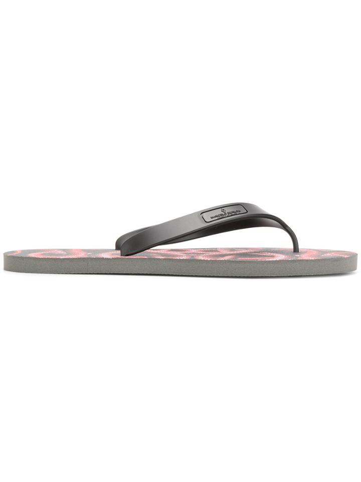Marcelo Burlon County Of Milan Snakes Thong Flip Flops - Black