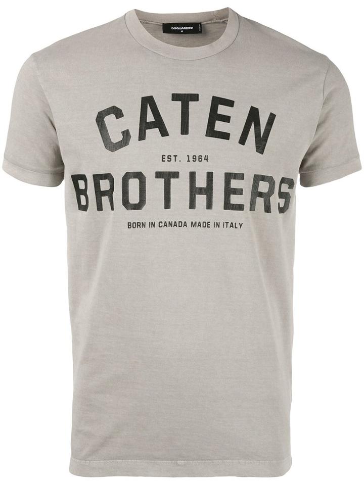 Dsquared2 Caten Brothers T-shirt, Men's, Size: Large, Nude/neutrals, Cotton