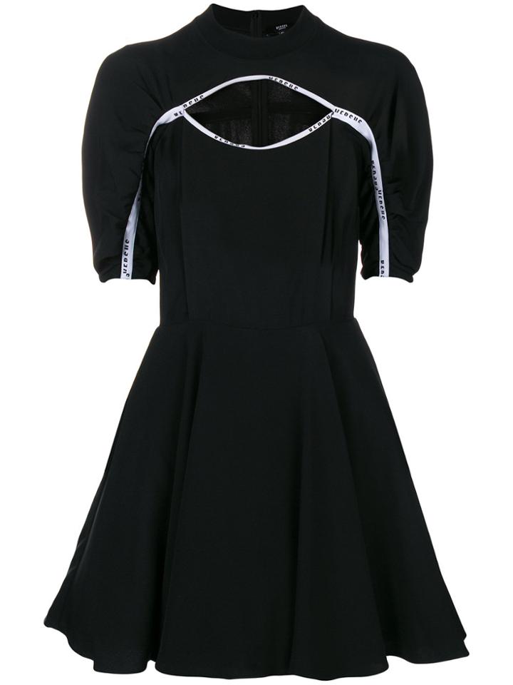 Versus Logo Trim Skater Dress - Black