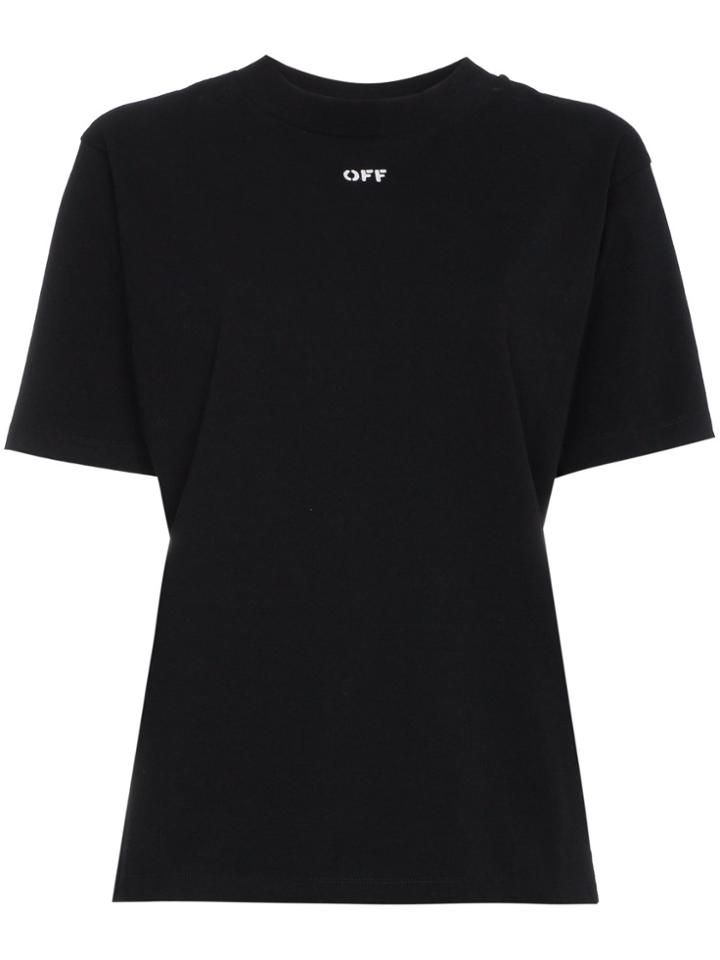 Off-white Fern Arrows Embroidered T Shirt - Black