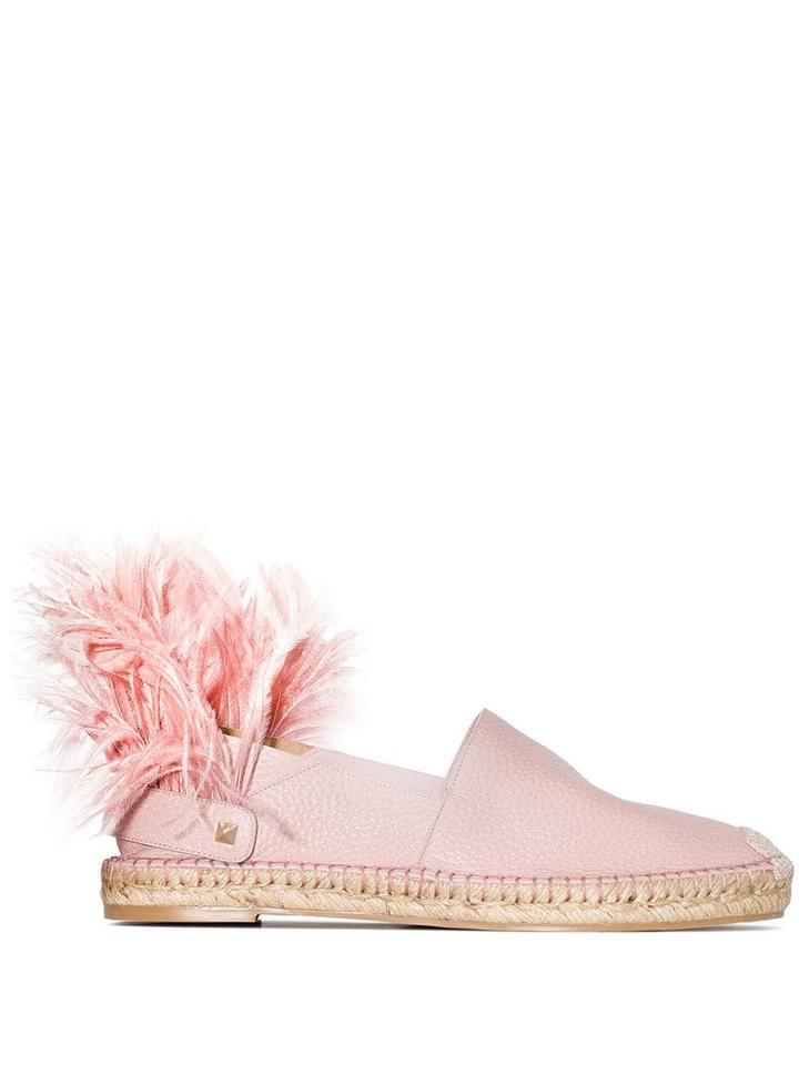 Valentino Valentino Garavani Feather Heel Espadrilles - Pink