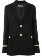 Givenchy Button Front Longline Blazer, Women's, Size: 38, Black, Wool/viscose/silk