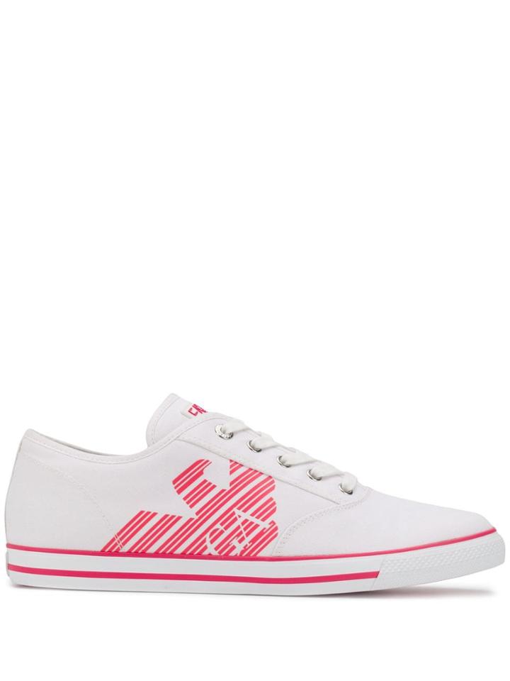 Ea7 Emporio Armani Logo Print Low-top Sneakers - White