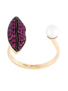 Delfina Delettrez 'lips Piercing' Ruby Ring - Pink & Purple