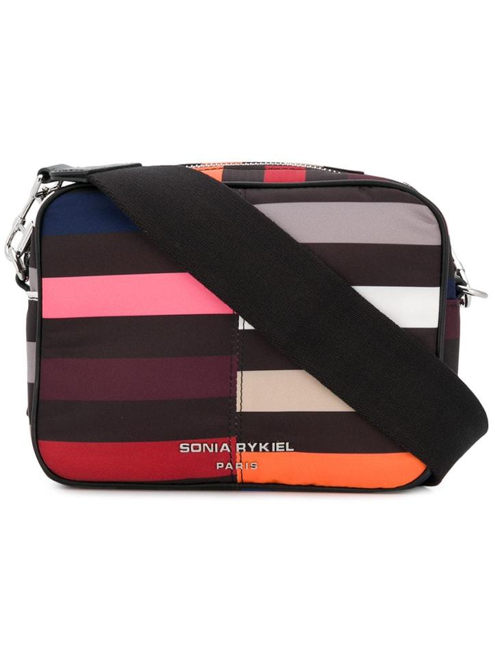 Sonia Rykiel Striped Satchel Bag - Black