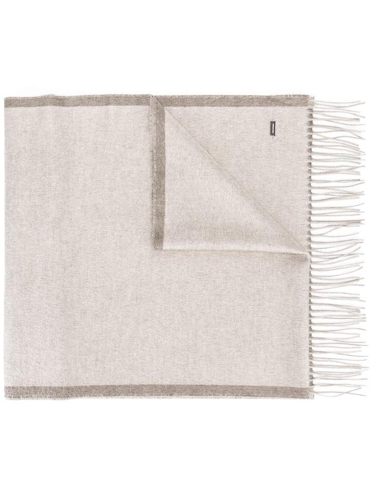 Dior Homme Fringed Scarf, Men's, Nude/neutrals, Silk