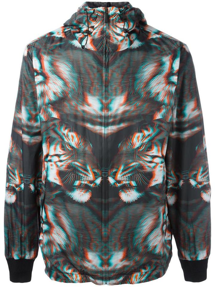 Marcelo Burlon County Of Milan Zipped Hooded Jacket, Men's, Size: Large, Polyamide/polyester