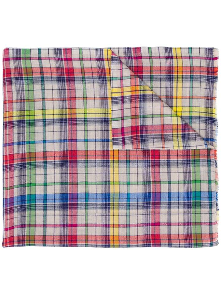 Etro Plaid Oversized Scarf - White