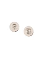 Chanel Vintage Round Cc Earrings - Silver