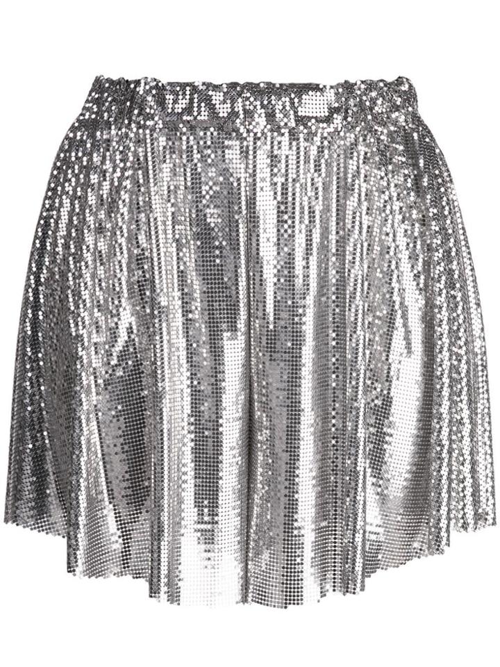 Paco Rabanne Metallic Shorts - Silver
