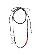 Ann Demeulemeester Beaded Key Charm Necklace - Black