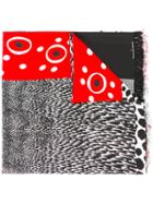 Pierre-louis Mascia Fringed Spots And Stripes Scarf, Women's, Black, Silk