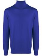 Cruciani Turtleneck Fine Knit Sweater - Blue