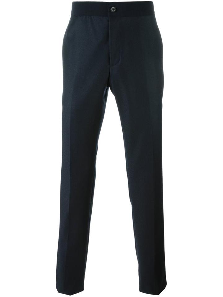 Lanvin Slim Fit Trousers, Men's, Size: 44, Blue, Cotton/viscose/wool