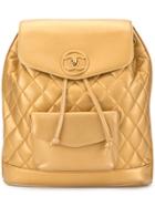 Chanel Vintage Circle Turn-lock Backpack - Gold