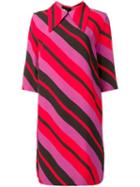 Marni Striped Pointed Collar Dress - Red