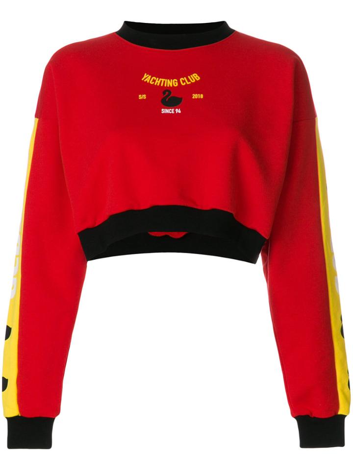 Gcds Yachting Club Cropped Sweatshirt - Red